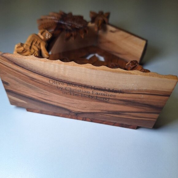 Olive Wood Nativity Scene Holy Land Handmade Mary Jesus Rustic Christian - Picture 3 of 12